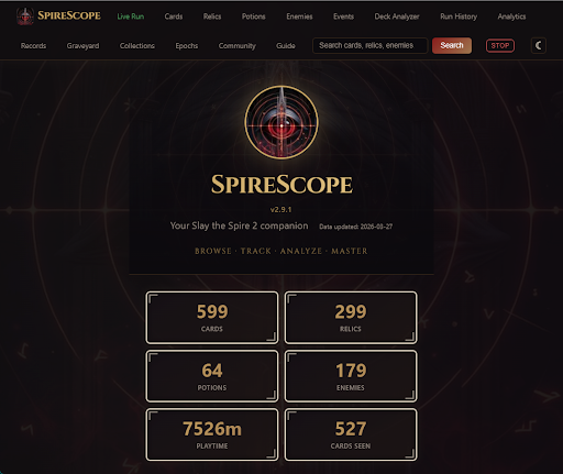 SpireScope dashboard with stats and analytics
